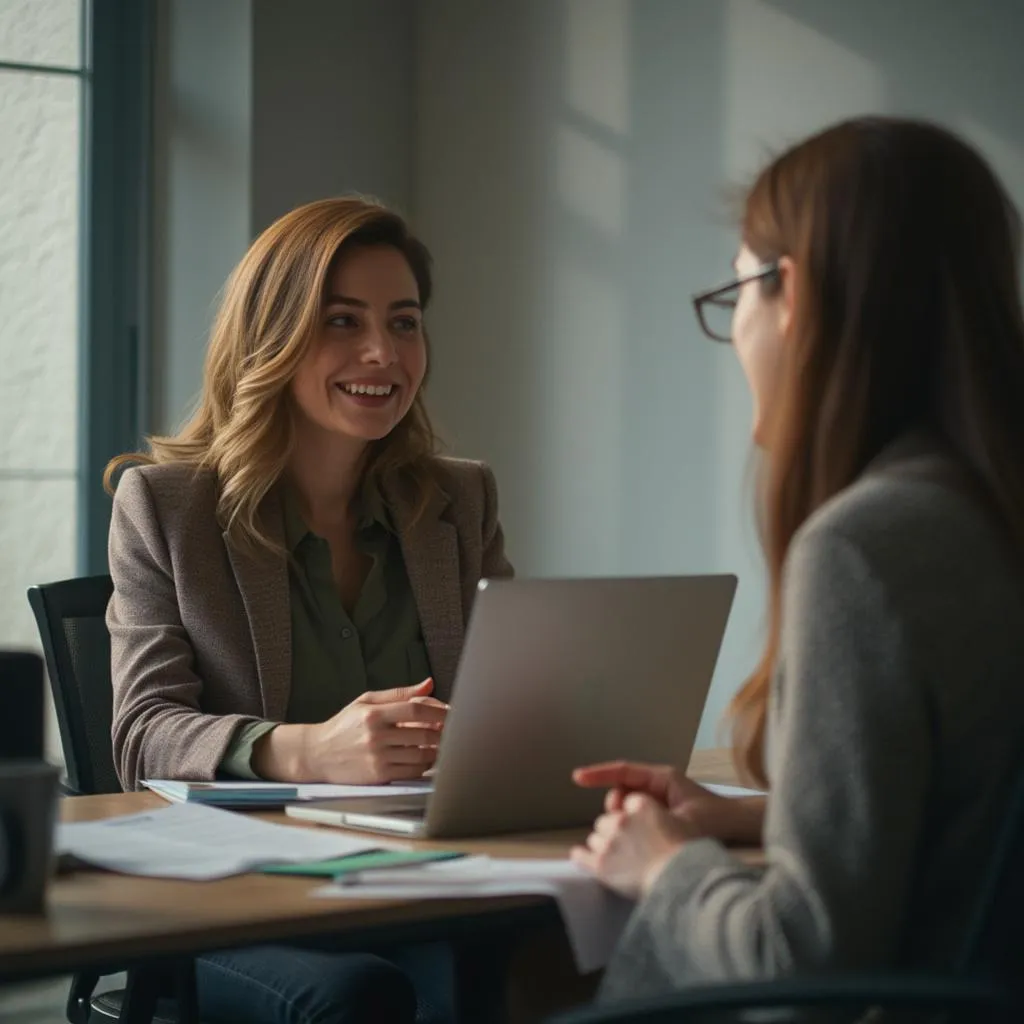 Trabajador remoto eligiendo consulta online